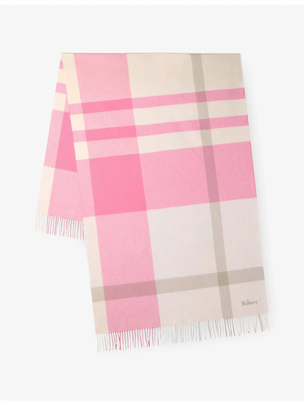 Large-Check Merino-Wool Scarf - 1