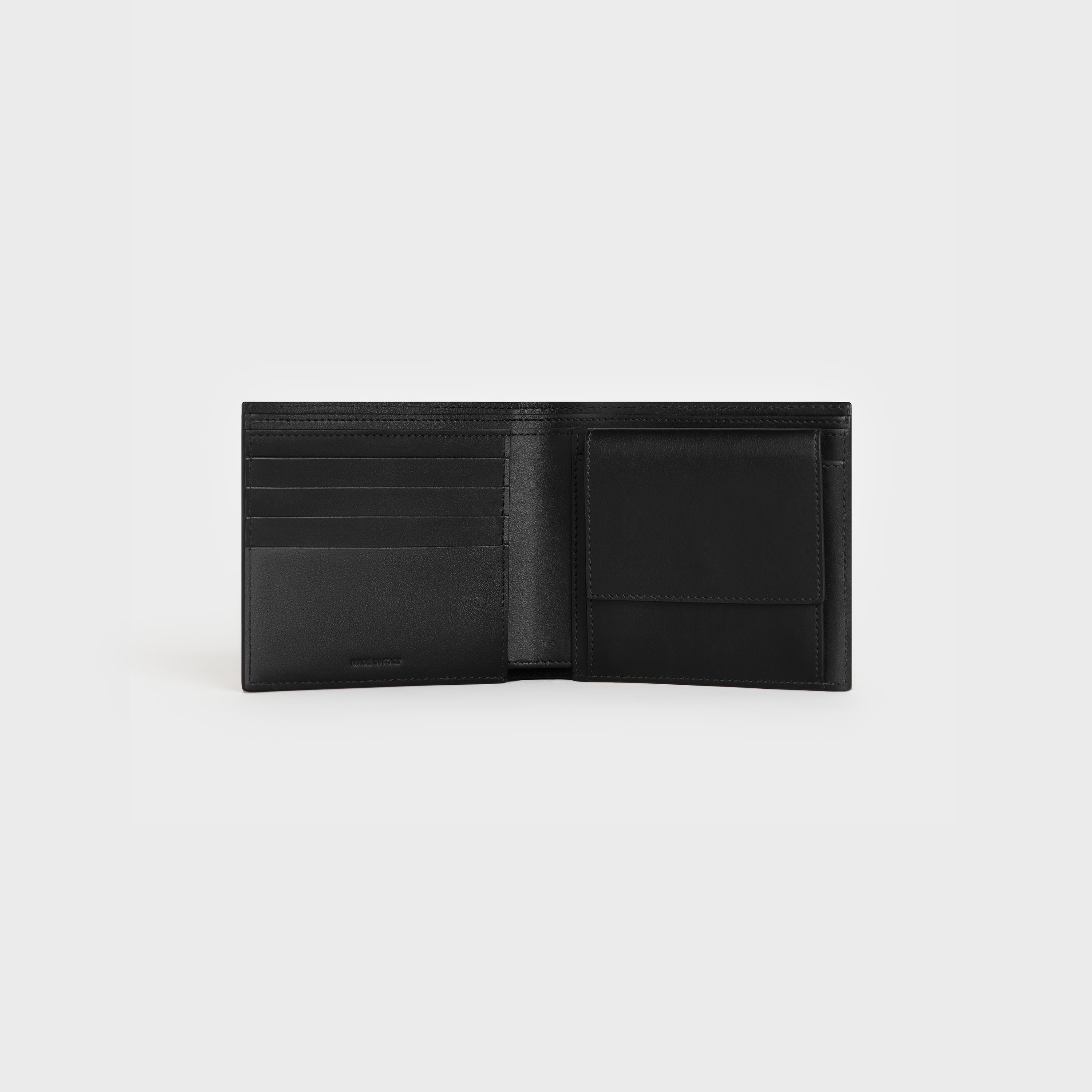 BI-FOLD WALLET WITH COIN IN GRAINED CALFSKIN WITH ANDRÉ BUTZER "WANDERER" PRINT - 4