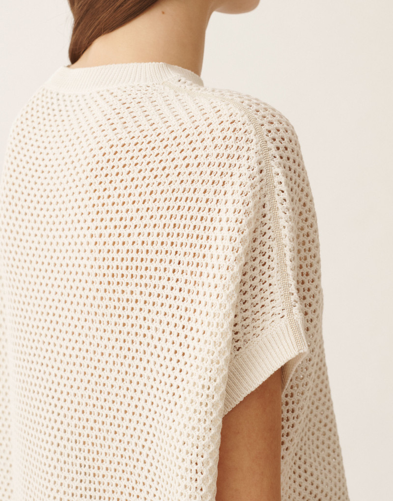 Cape in organic cotton with shiny viscose 5