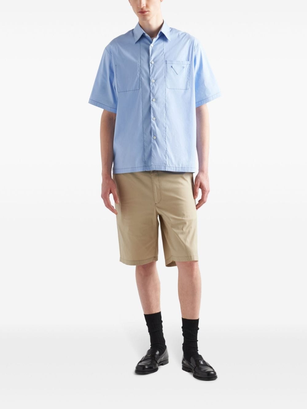 triangle-logo cotton shirt - 2