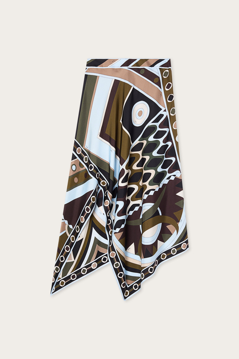 VIVARA PRINT SILK SCARF SKIRT 1