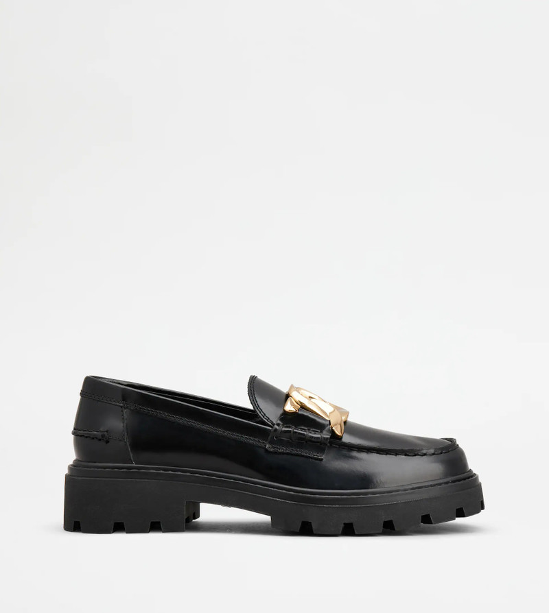 TOD'S FRINGED LOAFERS - 블랙 1