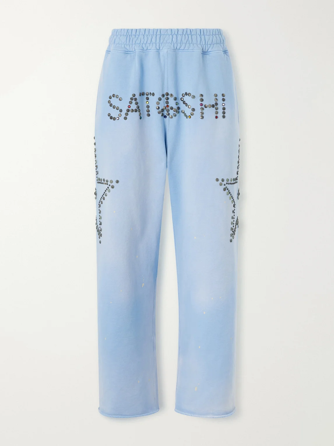 Straight-Leg Studded Cotton-Jersey Sweatpants - 1