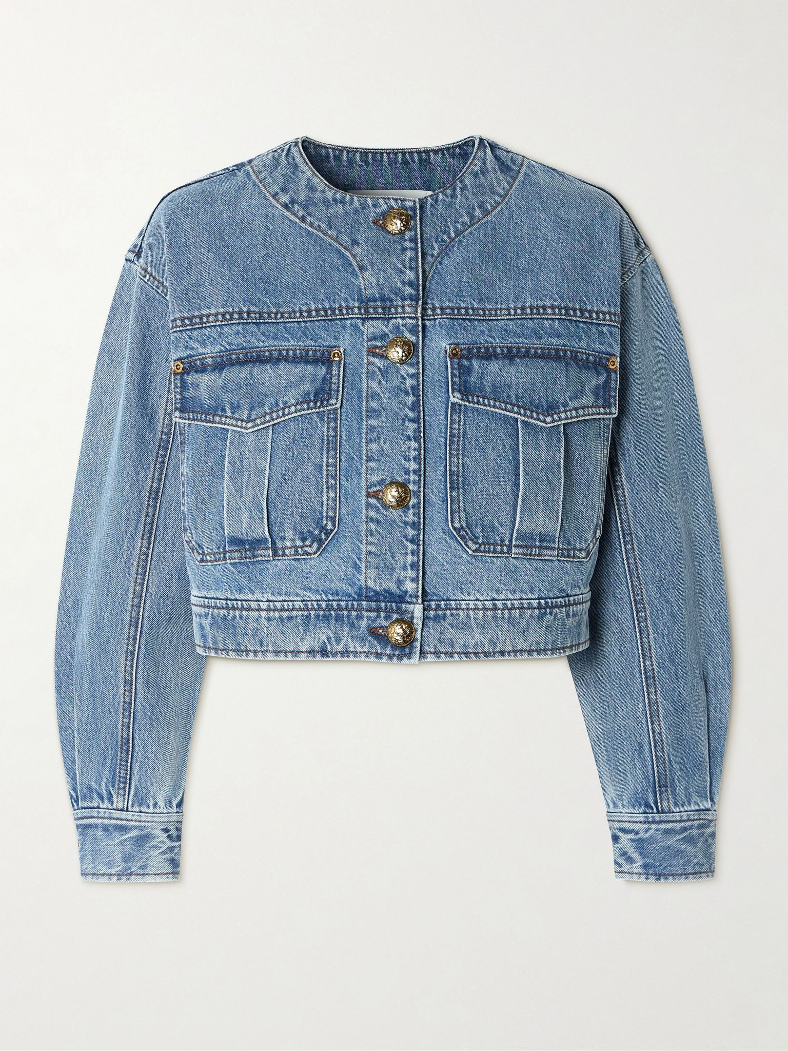 Cropped denim jacket Light denim - 1