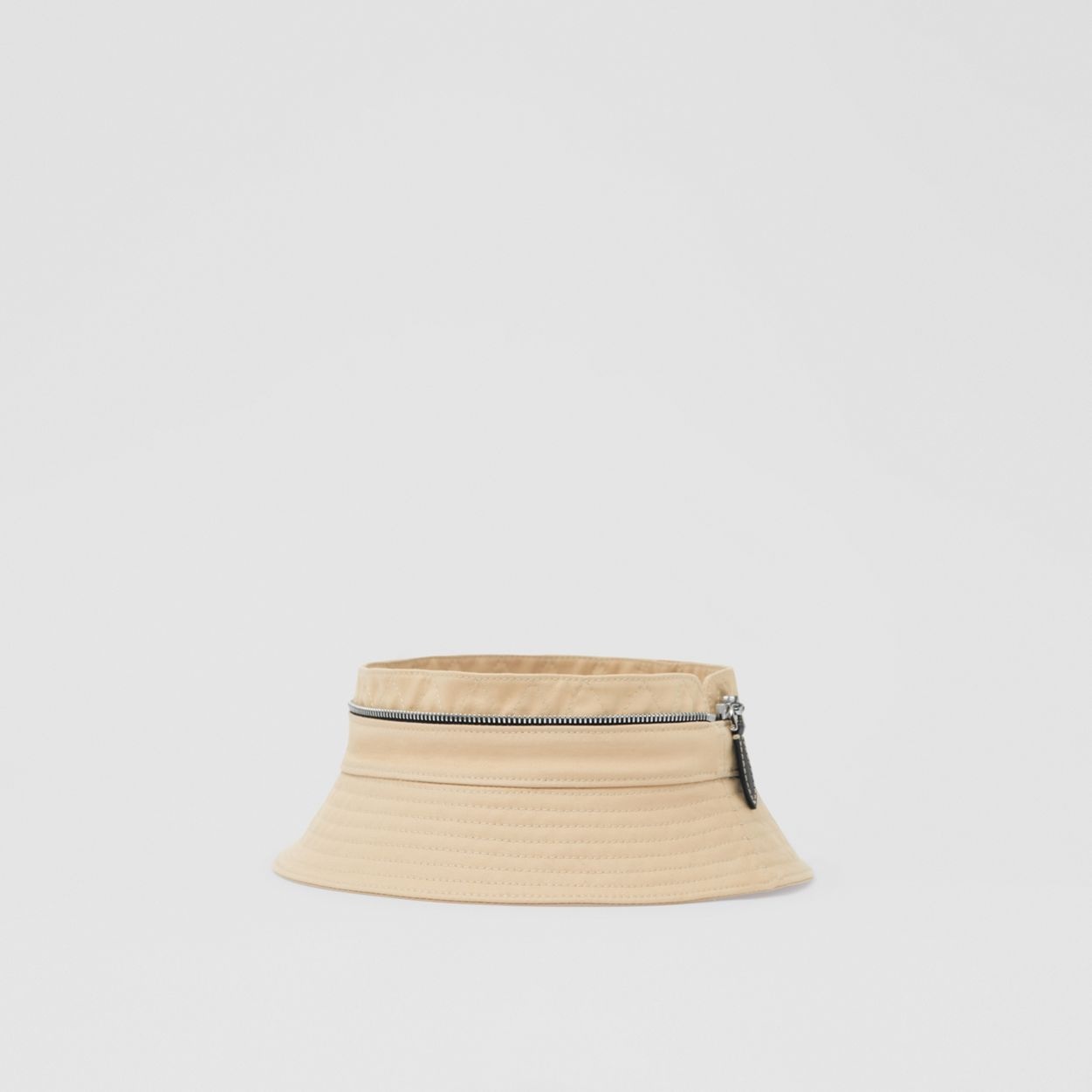 Zip Detail Nylon and Cotton Twill Bucket Hat - 11