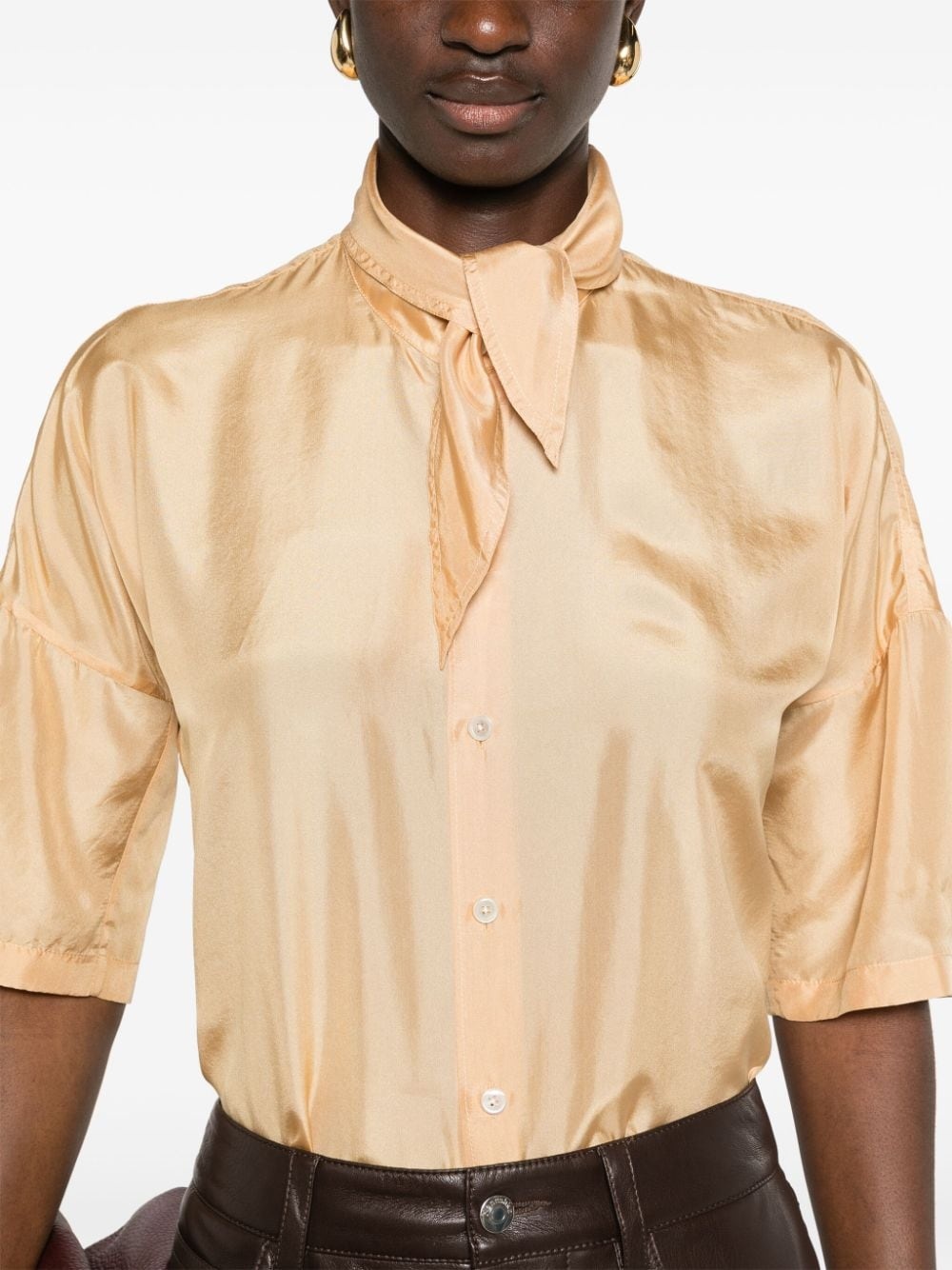 tied silk shirt - 5