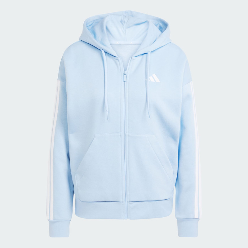 Essentials 3-Stripes Full-Zip Fleece Hoodie 1