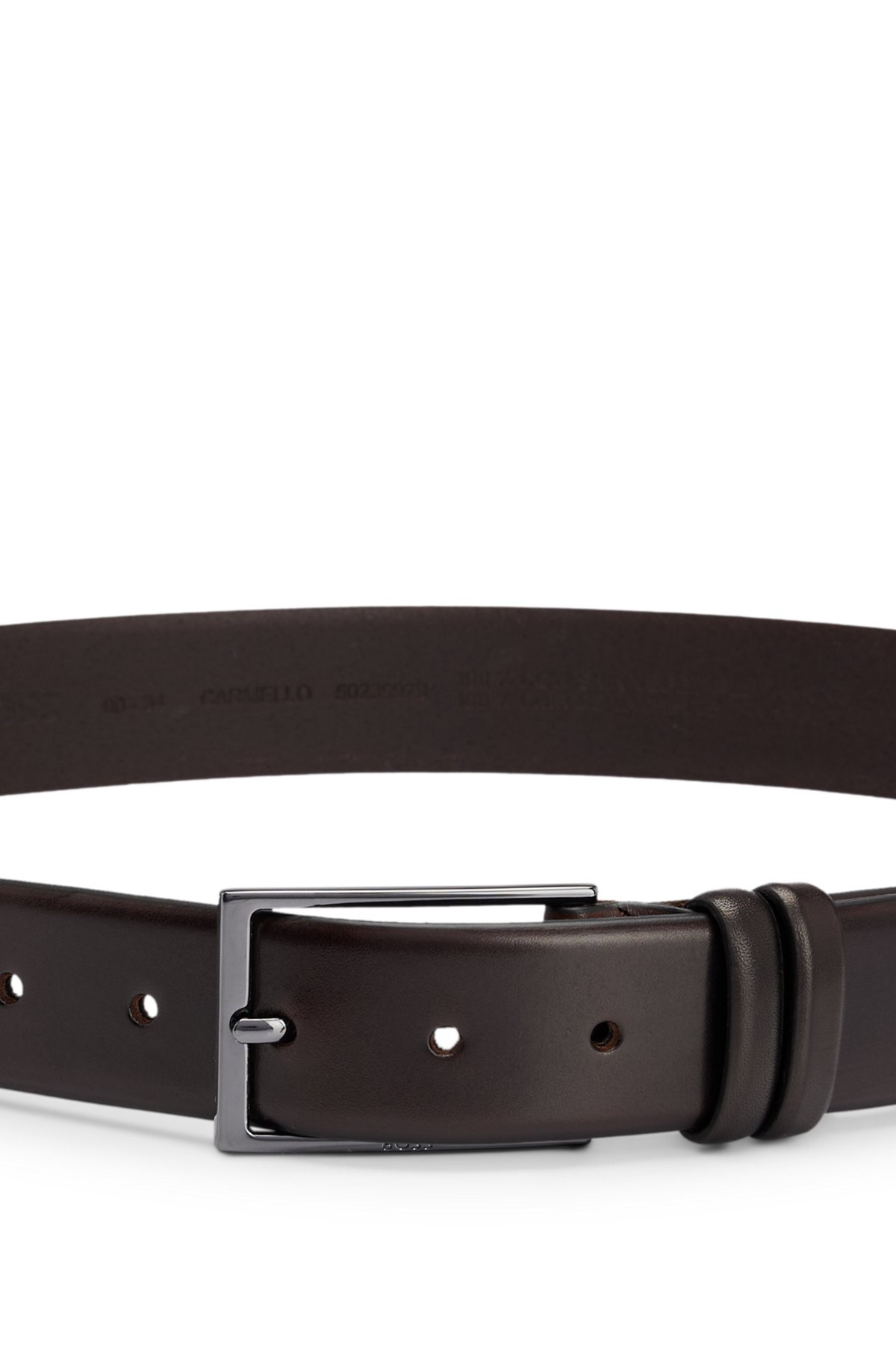 VEGETABLE-TANNED LEATHER BELT WITH GUNMETAL HARDWARE - 4