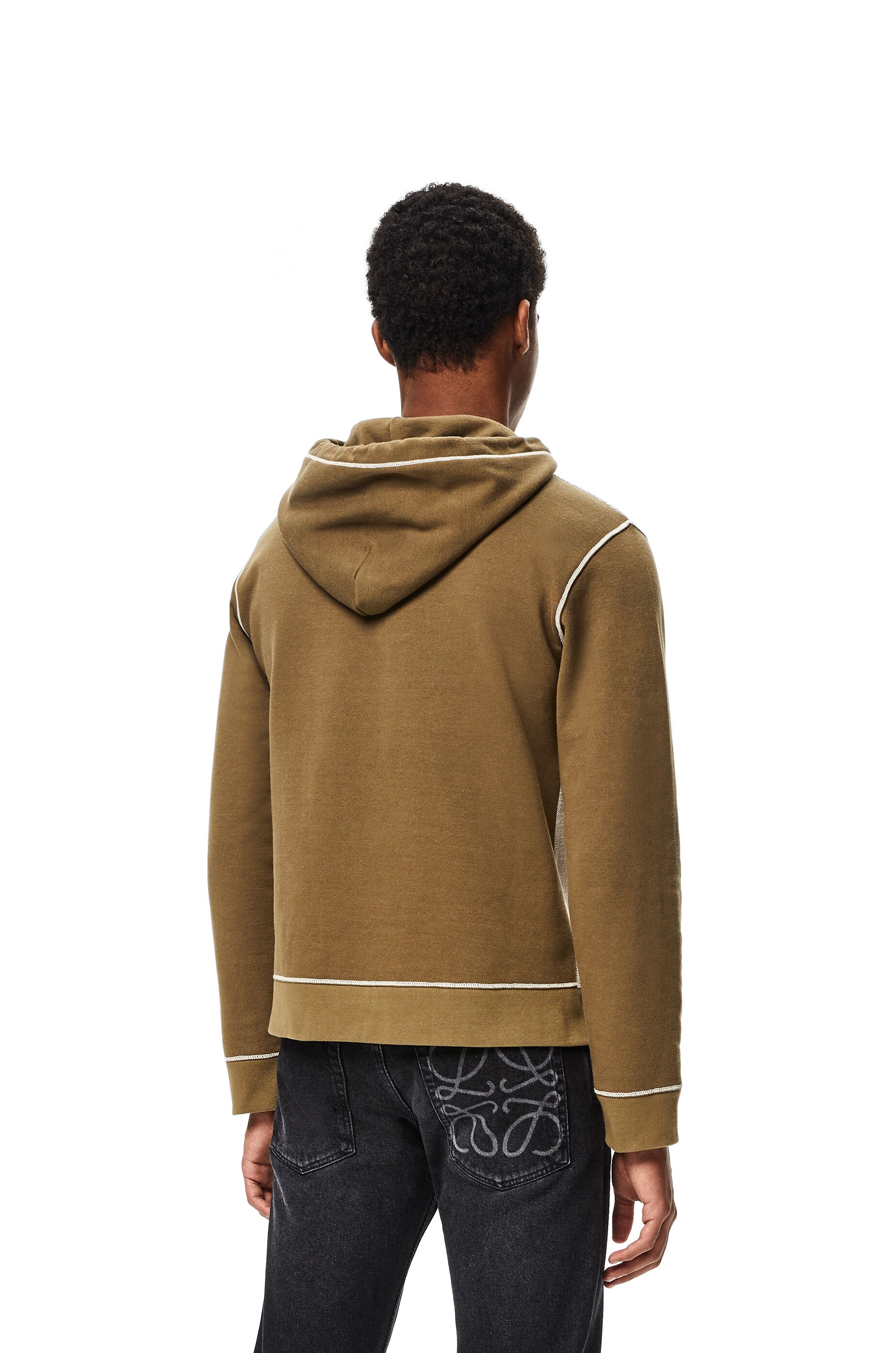 LOEWE Anagram embroidered hoodie in cotton - 4