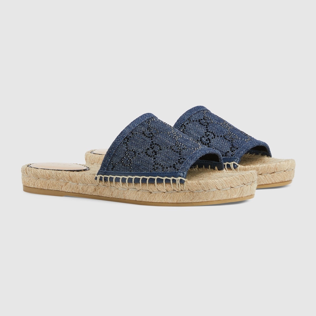 Gucci GG Crystals Espadrille Slide Sandals - 2