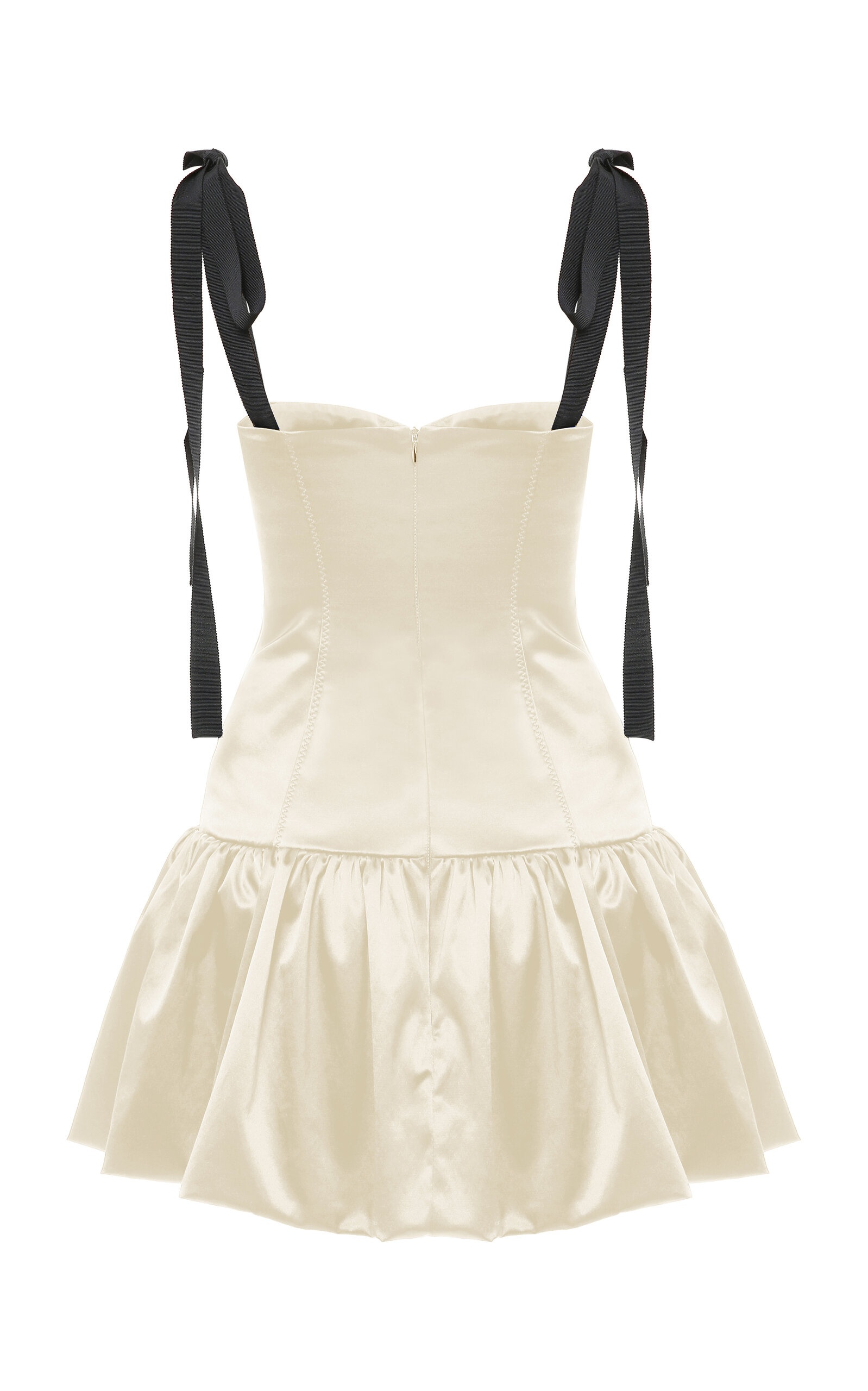 Patrice Bustier Satin Mini Dress ivory - 5