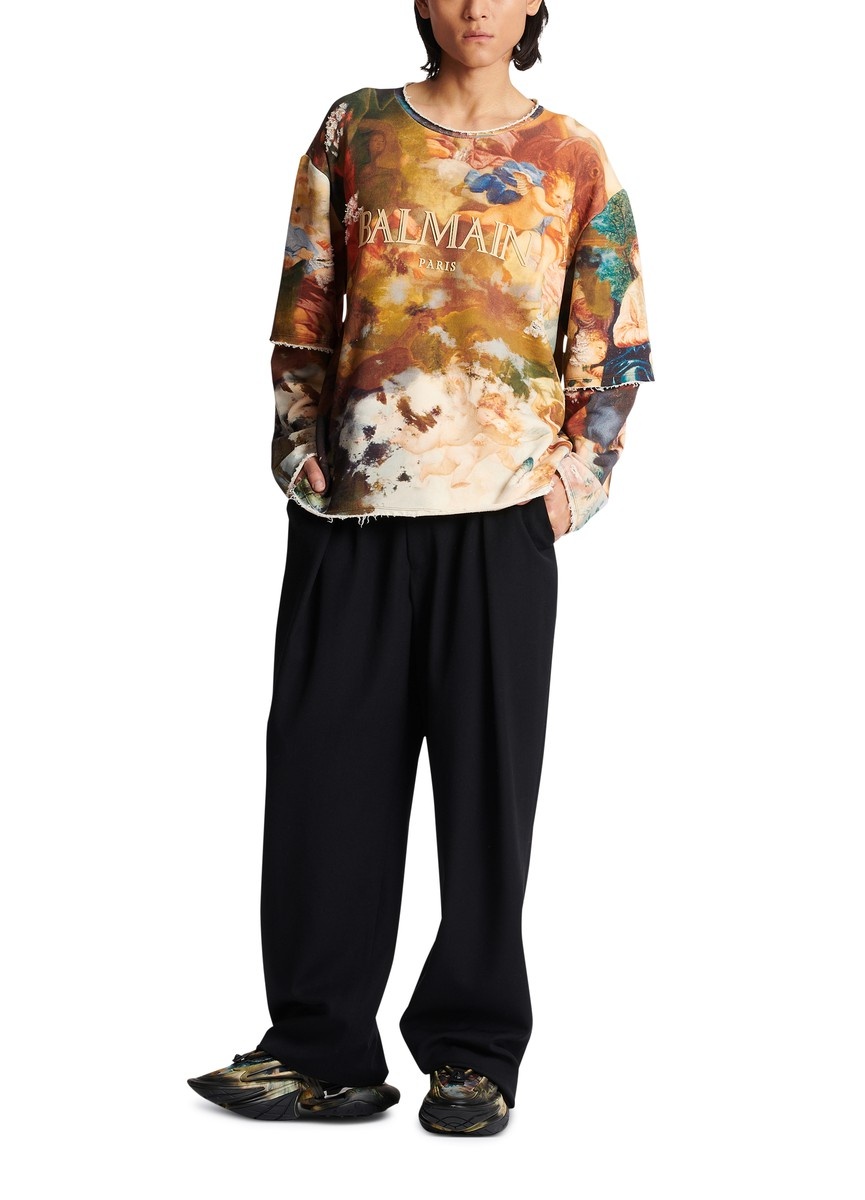 Sky print trompe-l'oeil sweatshirt - 6