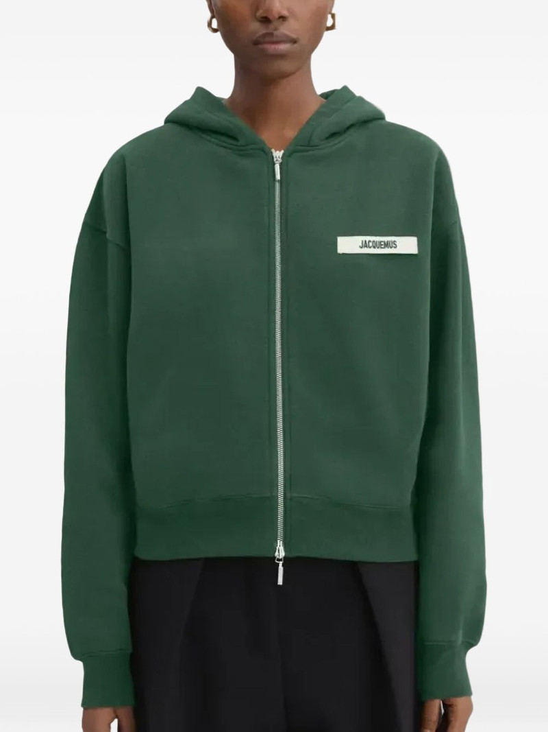 JACQUEMUS logo zipped hoodie outlook