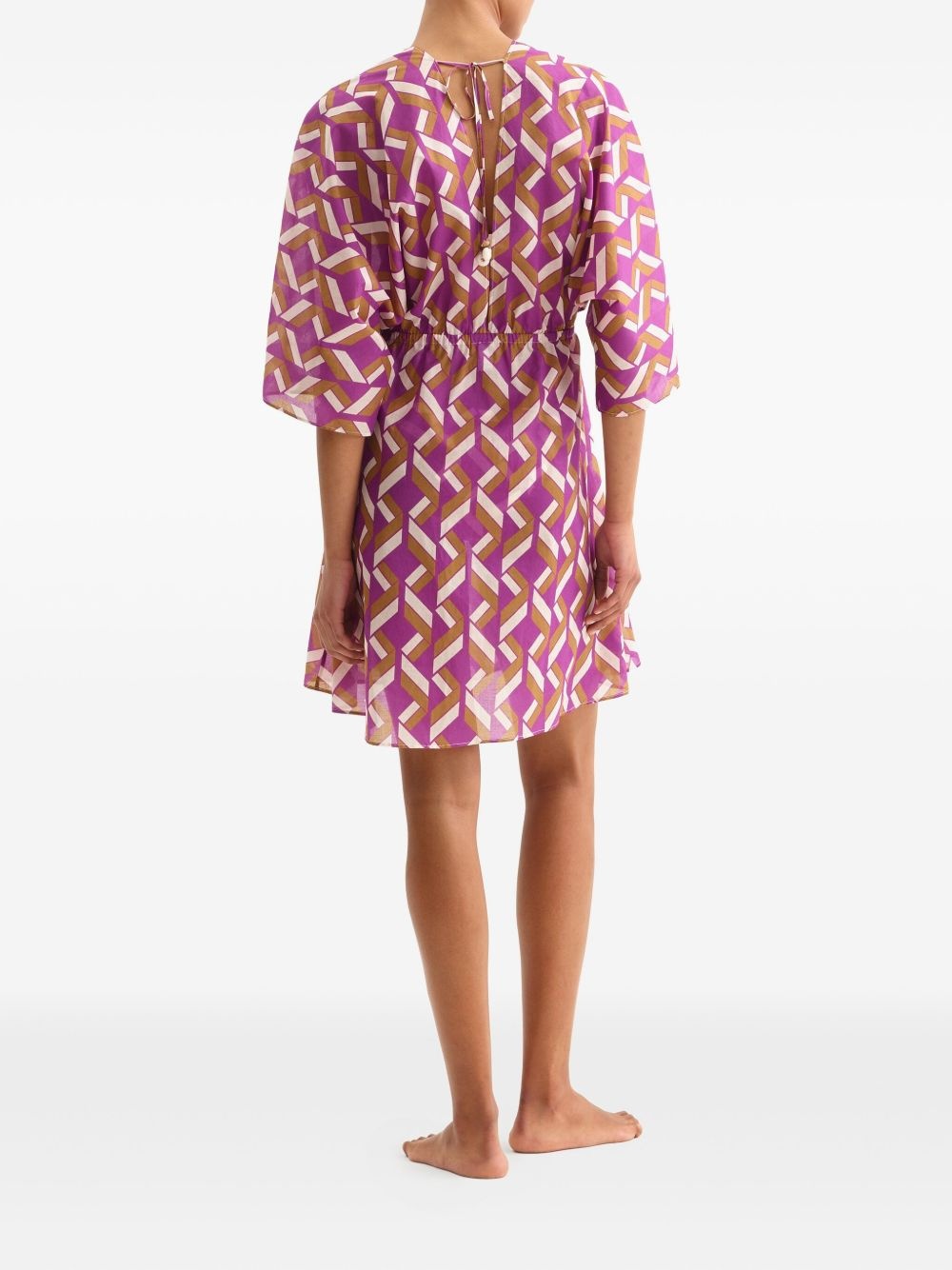 Feel geometric-print kimono dress - 3
