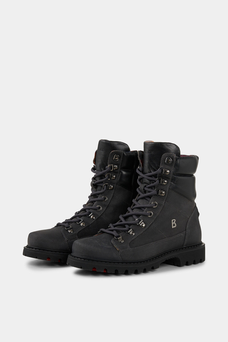 Lace-up boots Helsinki with spikes in Dark gray 8