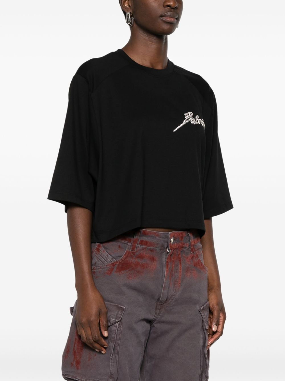 crystal-embellished T-shirt - 3