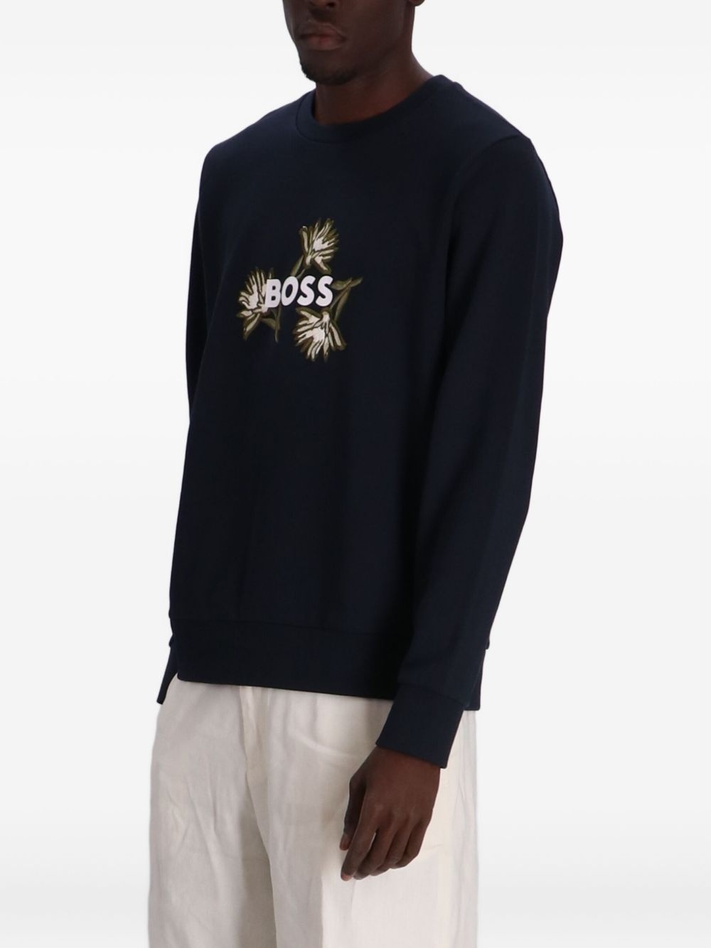 floral-embroidered sweatshirt - 3