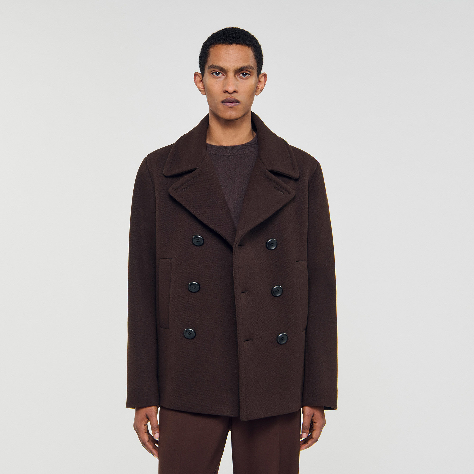 WOOL PEA COAT - 4