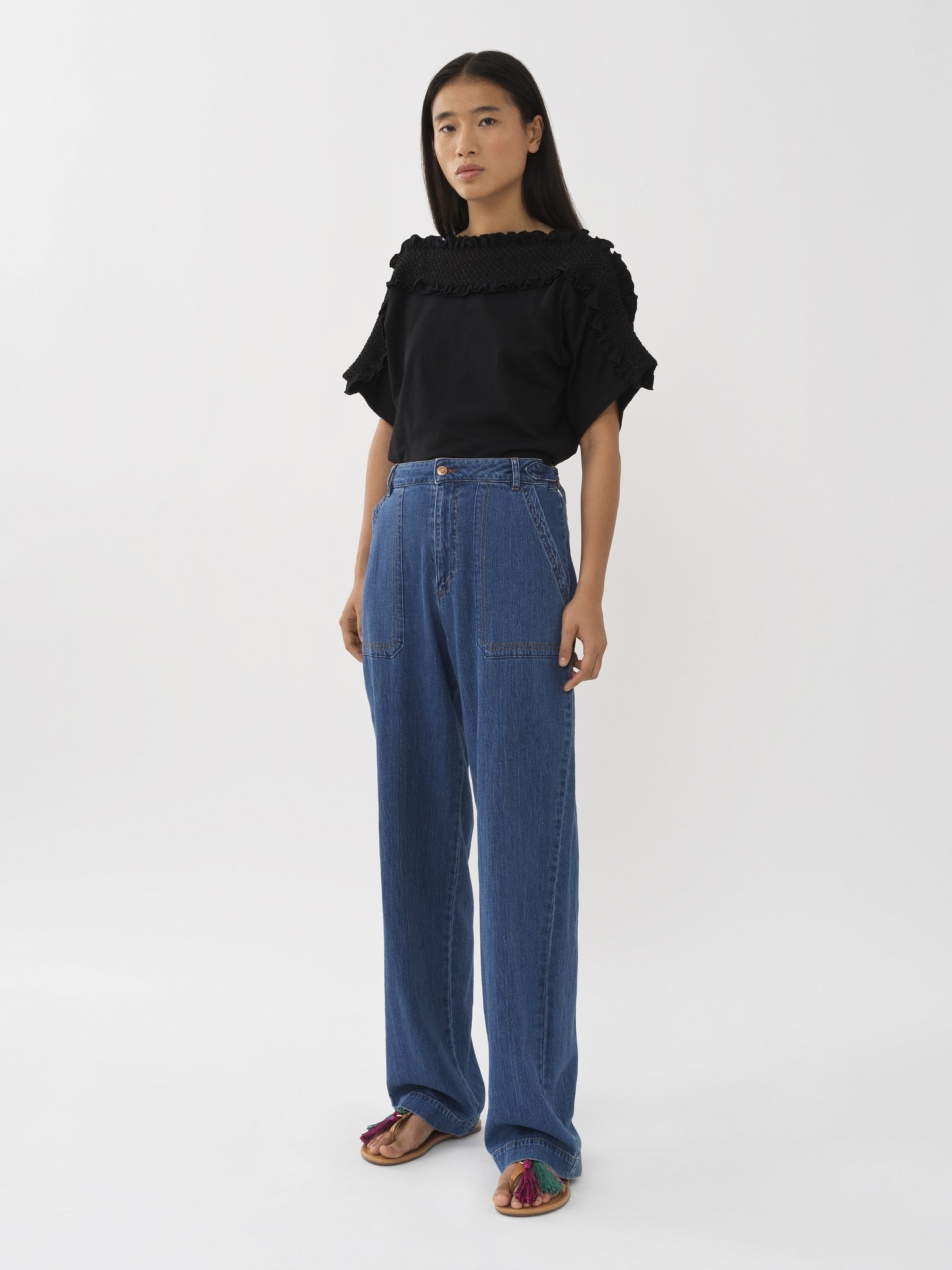 SMOCKED LUREX TOP - 2