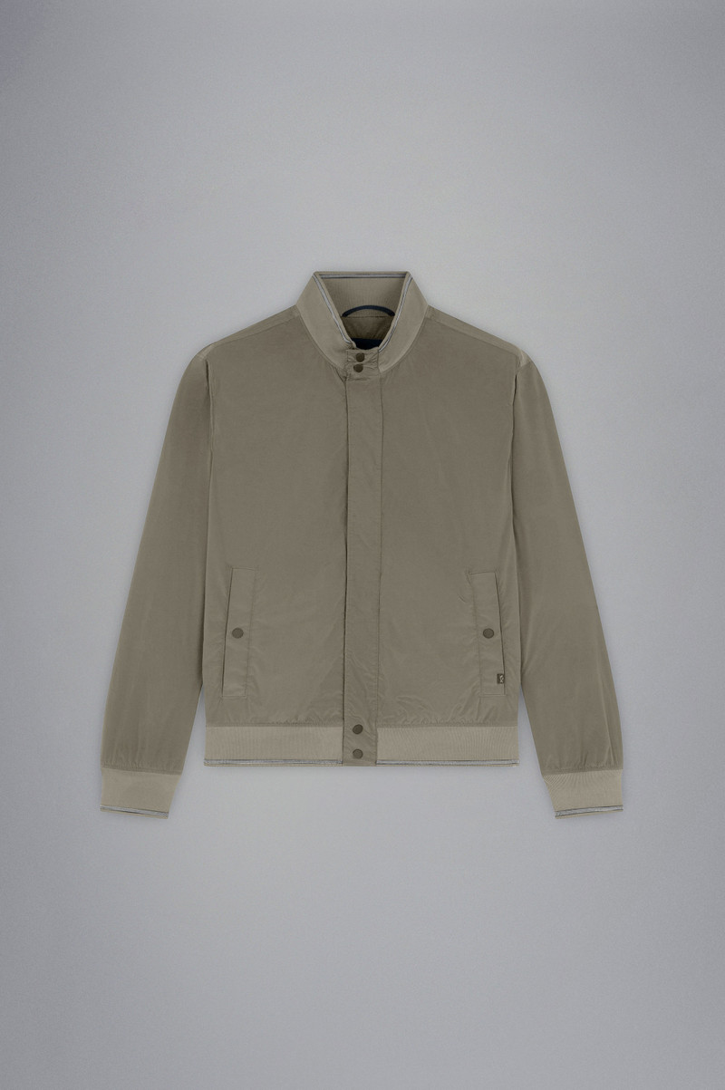 GARMENT DYED STRETCH ECONYL® NYLON BOMBER JACKET 1