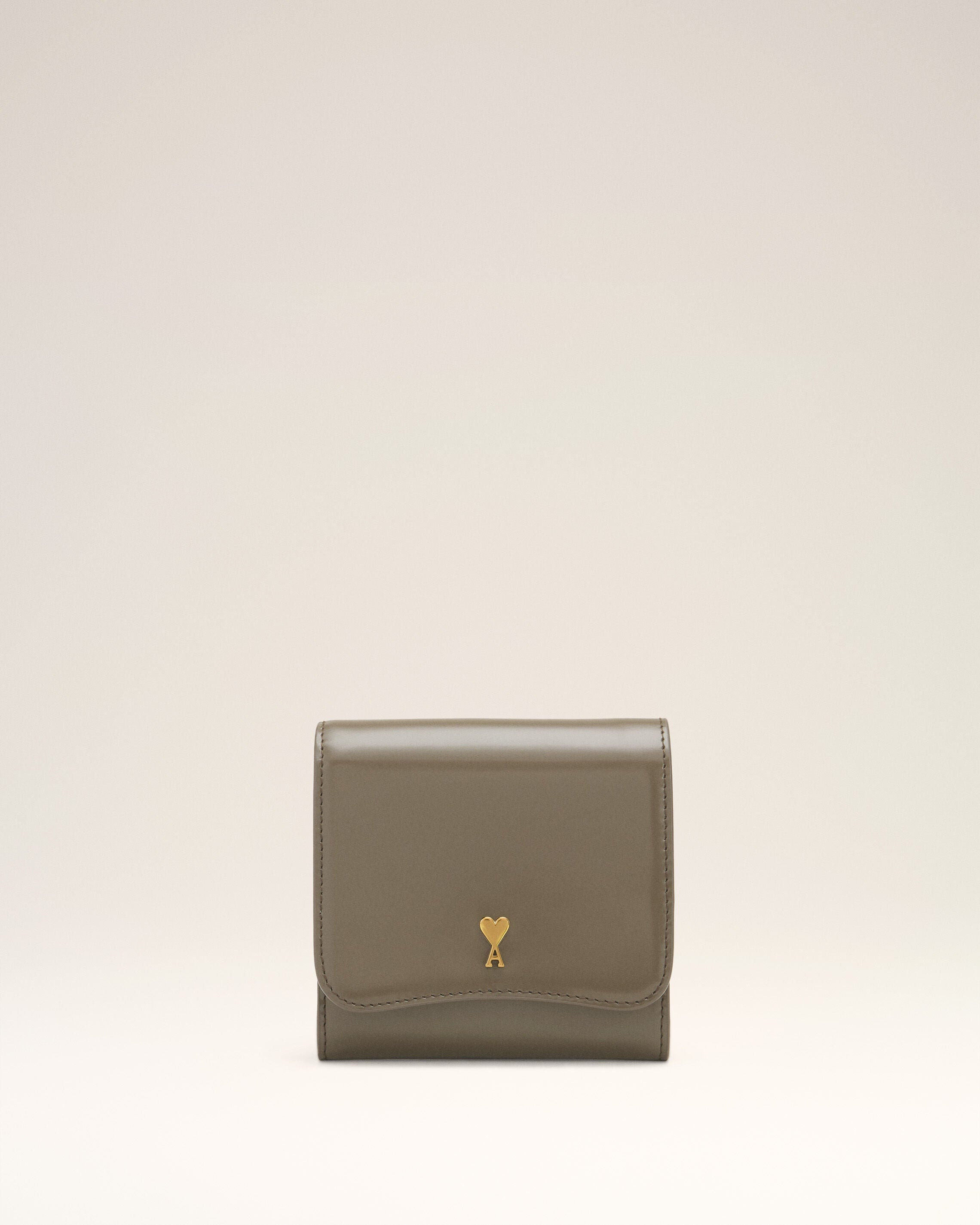 GREY GLAZED LEATHER PARIS PARIS COMPACT WALLET - 1