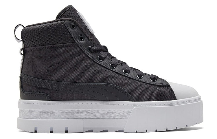 (WMNS) PUMA Mayze Mid Safari Casual Skateboarding Shoes Black 383688-02 - 2