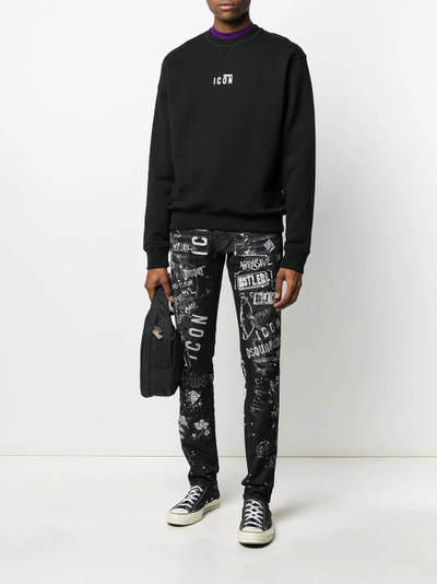 DSQUARED2 graphic print slim-fit jeans outlook