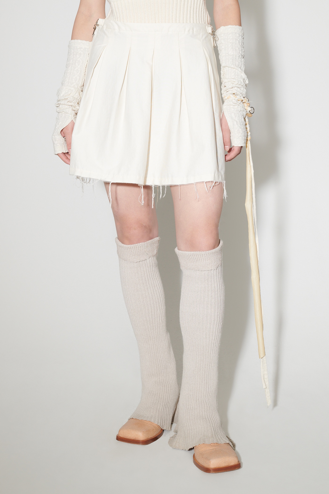 Object Skirt Natural Crinkled Cotton Nylon - 4