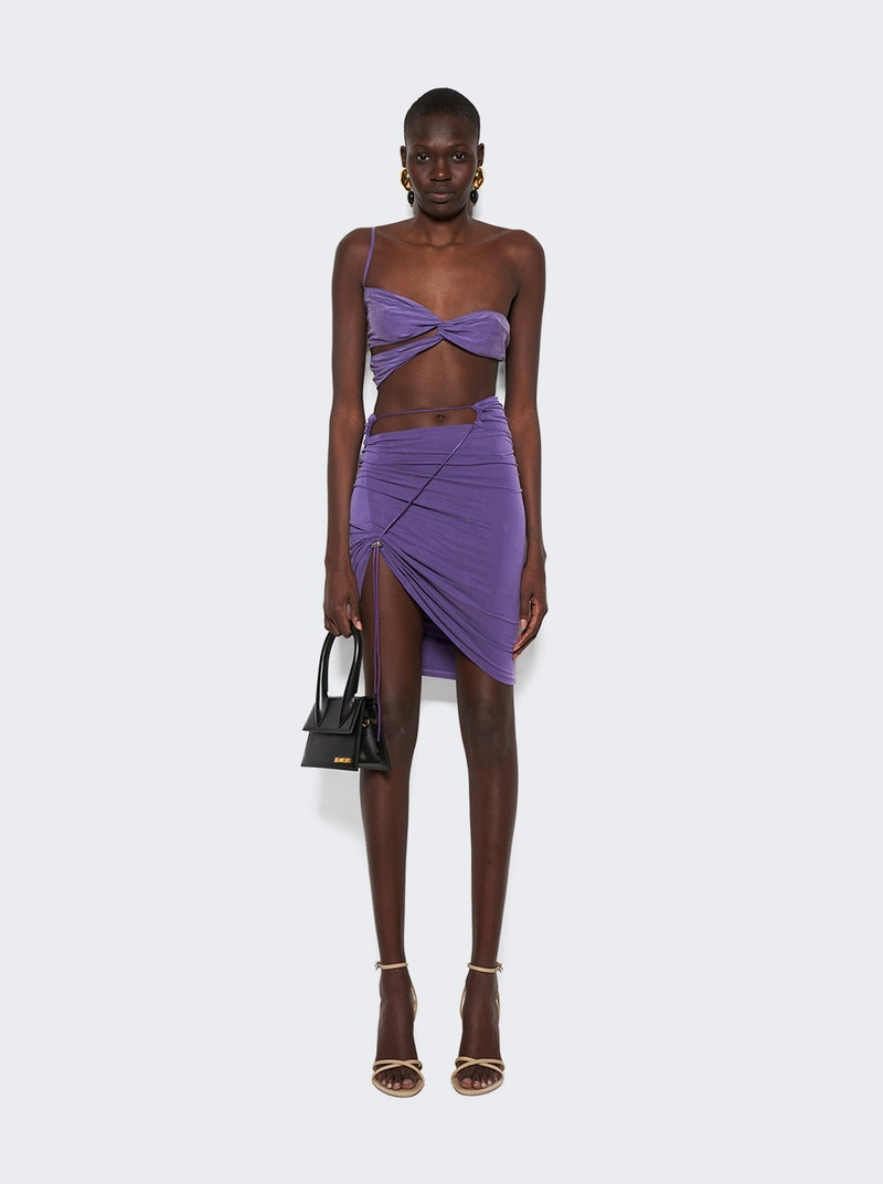 JACQUEMUS La Jupe Espelho Court Dress Purple outlook