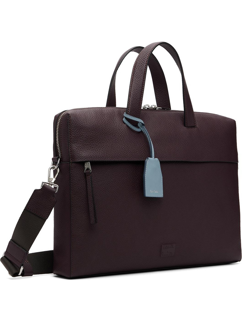 Paul Smith Burgundy Leather Double-Zip Folio Briefcase outlook