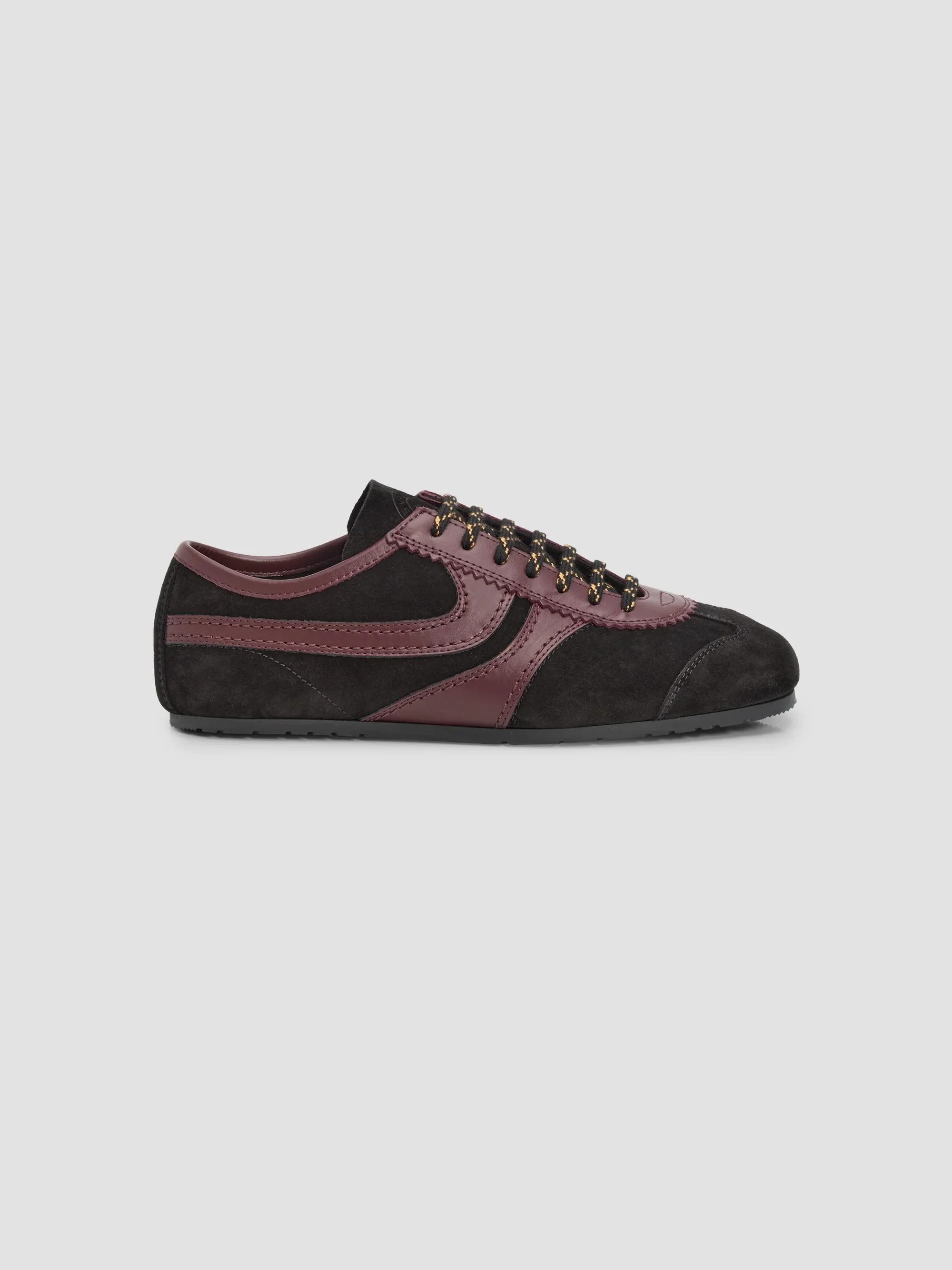 Women's Suede Low-Top Sneakers - Black - 1