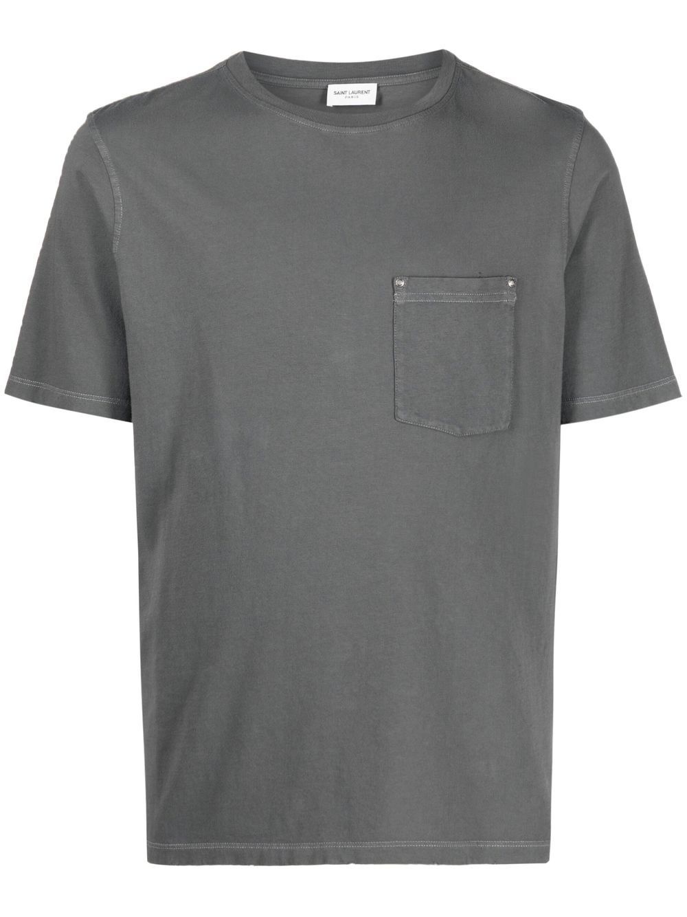 patch-pocket short-sleeve T-shirt - 1