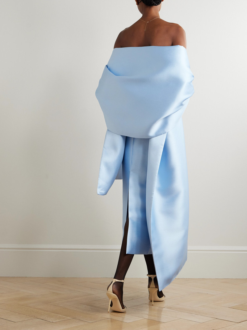 Renee Cape-effect Satin Midi Dress 3