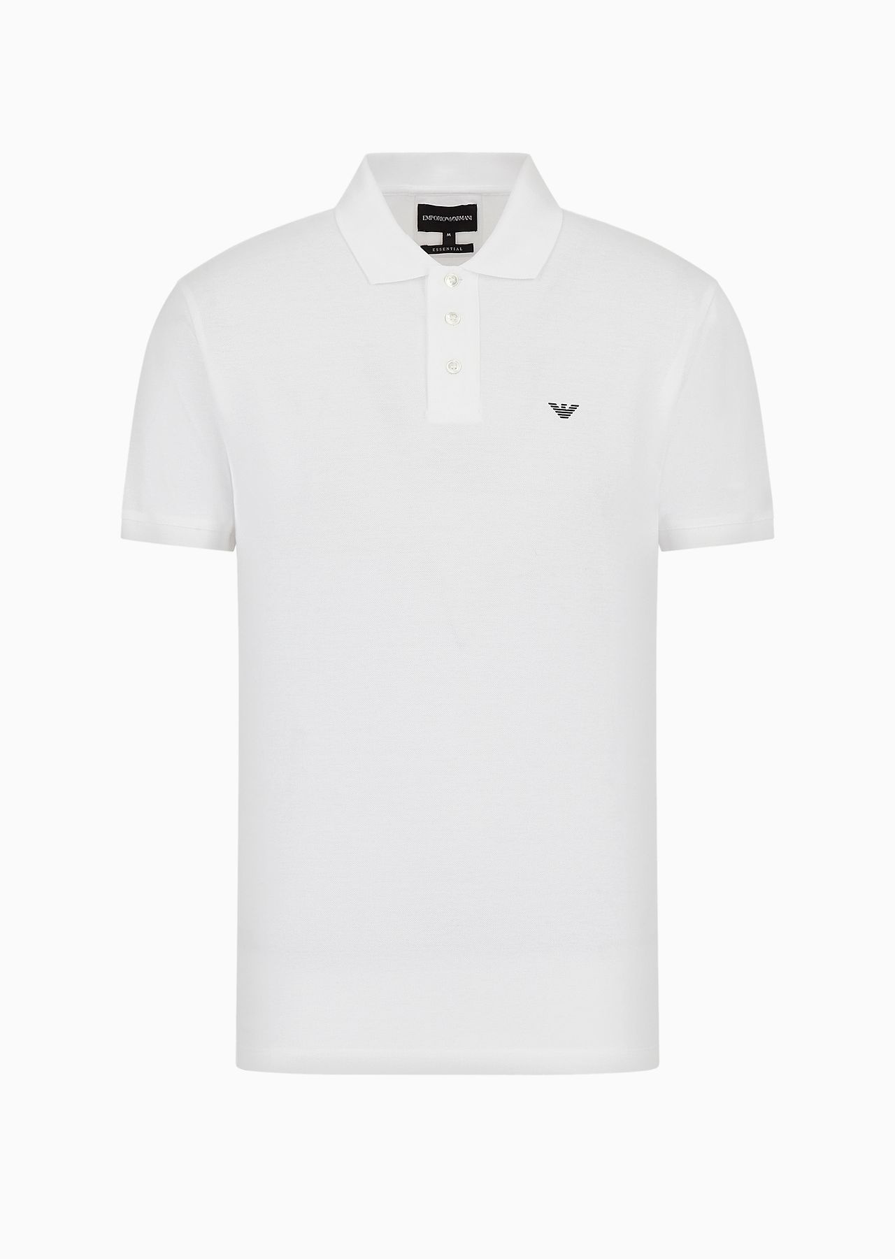 Mercerised piqué polo shirt with micro eagle - 1