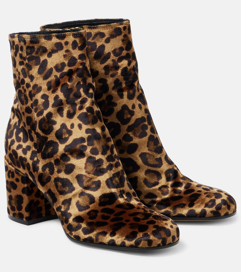 Joelle 70 leopard-print velvet ankle boots - 1