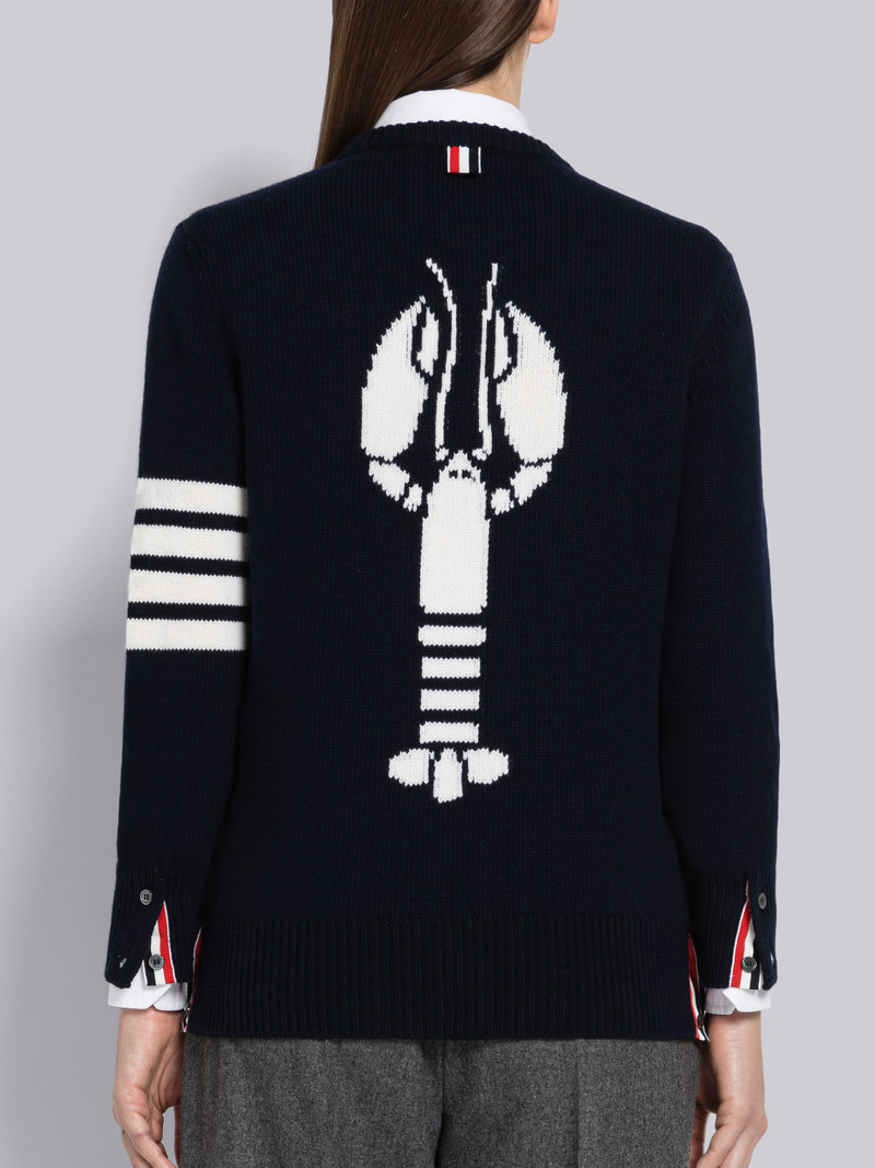 Merino Wool Lobster Intarsia 4-Bar Pullover 3