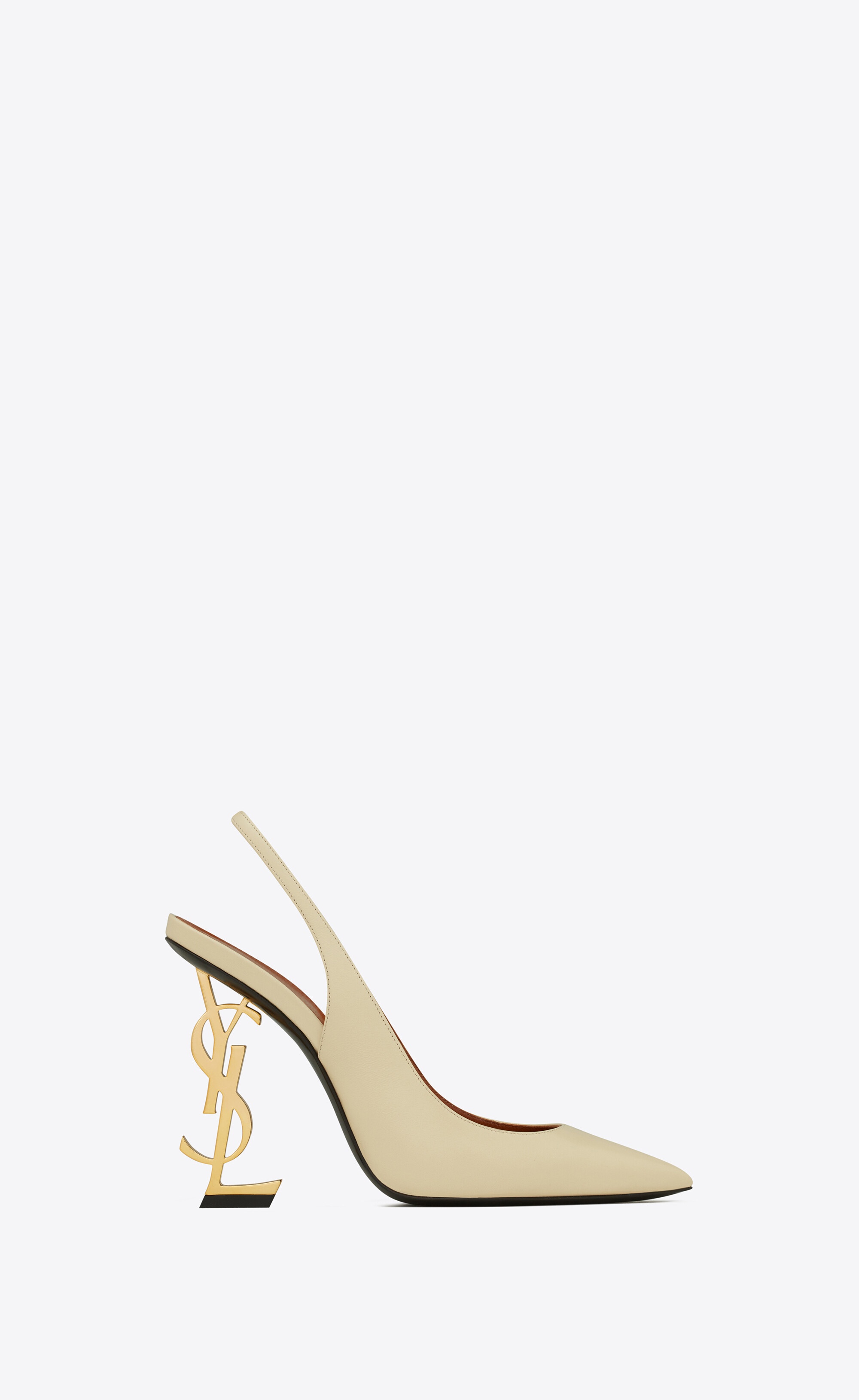 opyum slingback pumps in smooth leather with a gold-tone heel - 1