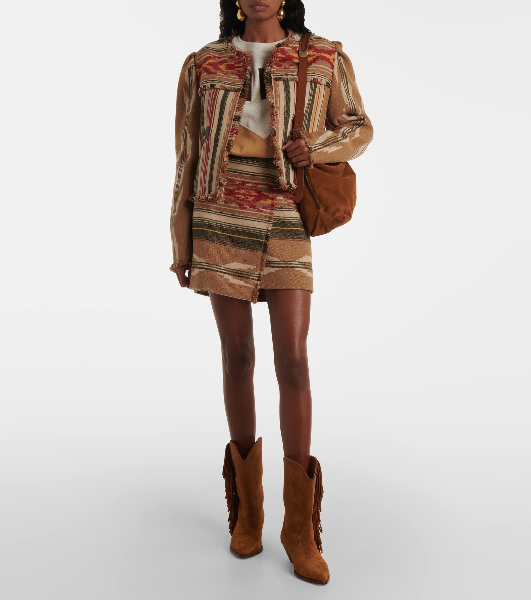 Adelaide fringed wool-blend miniskirt - 2