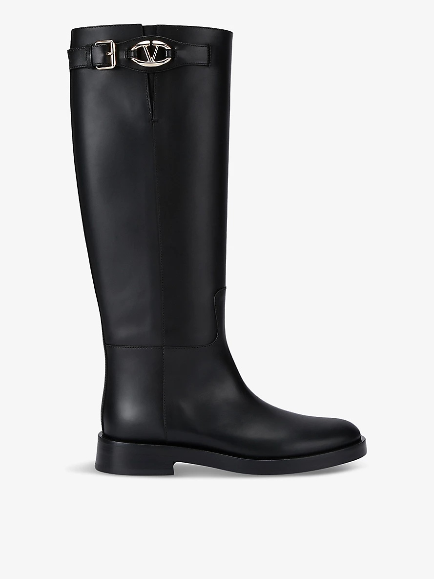 The Bold Edition VLogo leather knee-high boots - 1