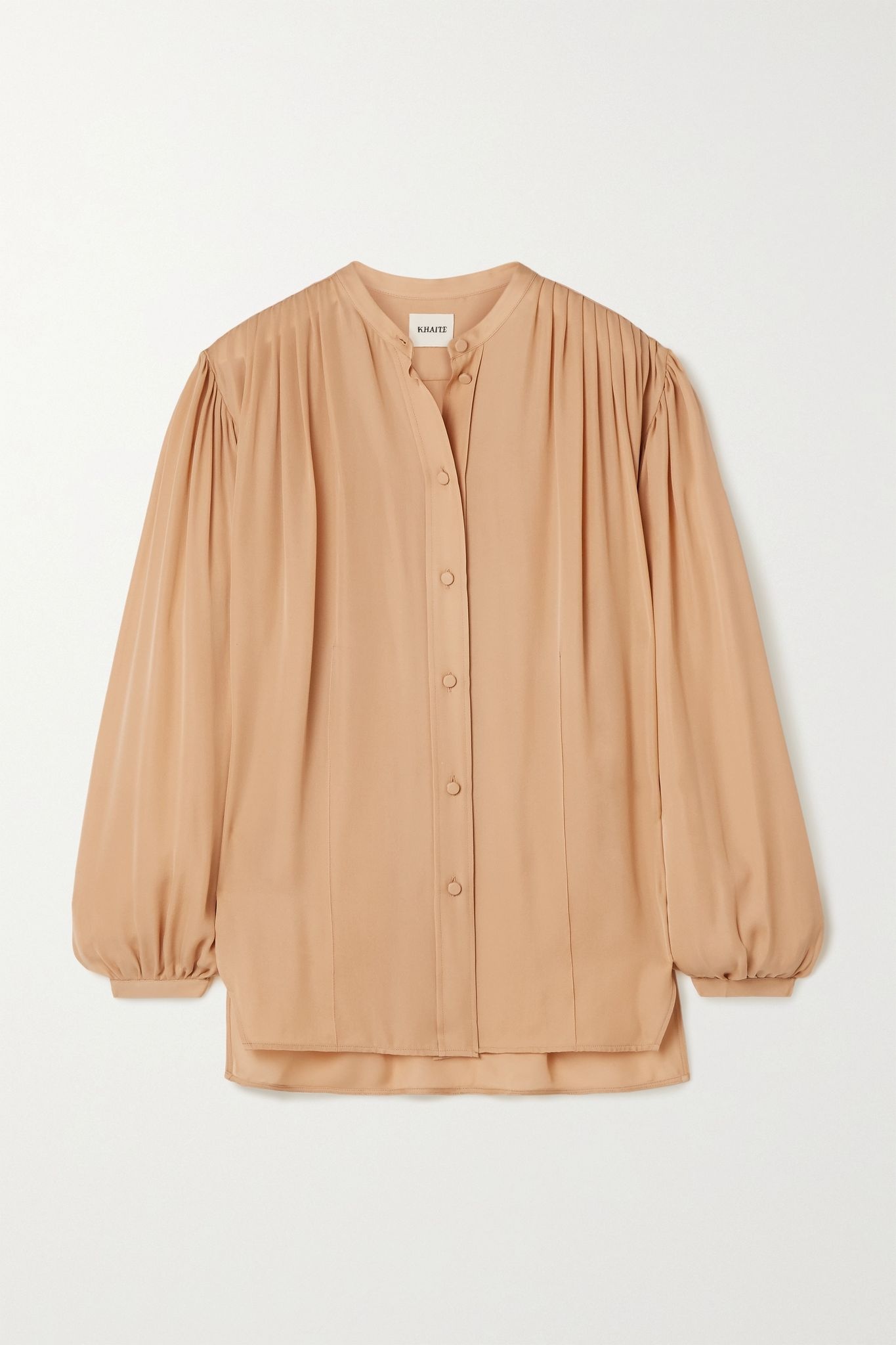 Denny gathered silk-crepe shirt - 1