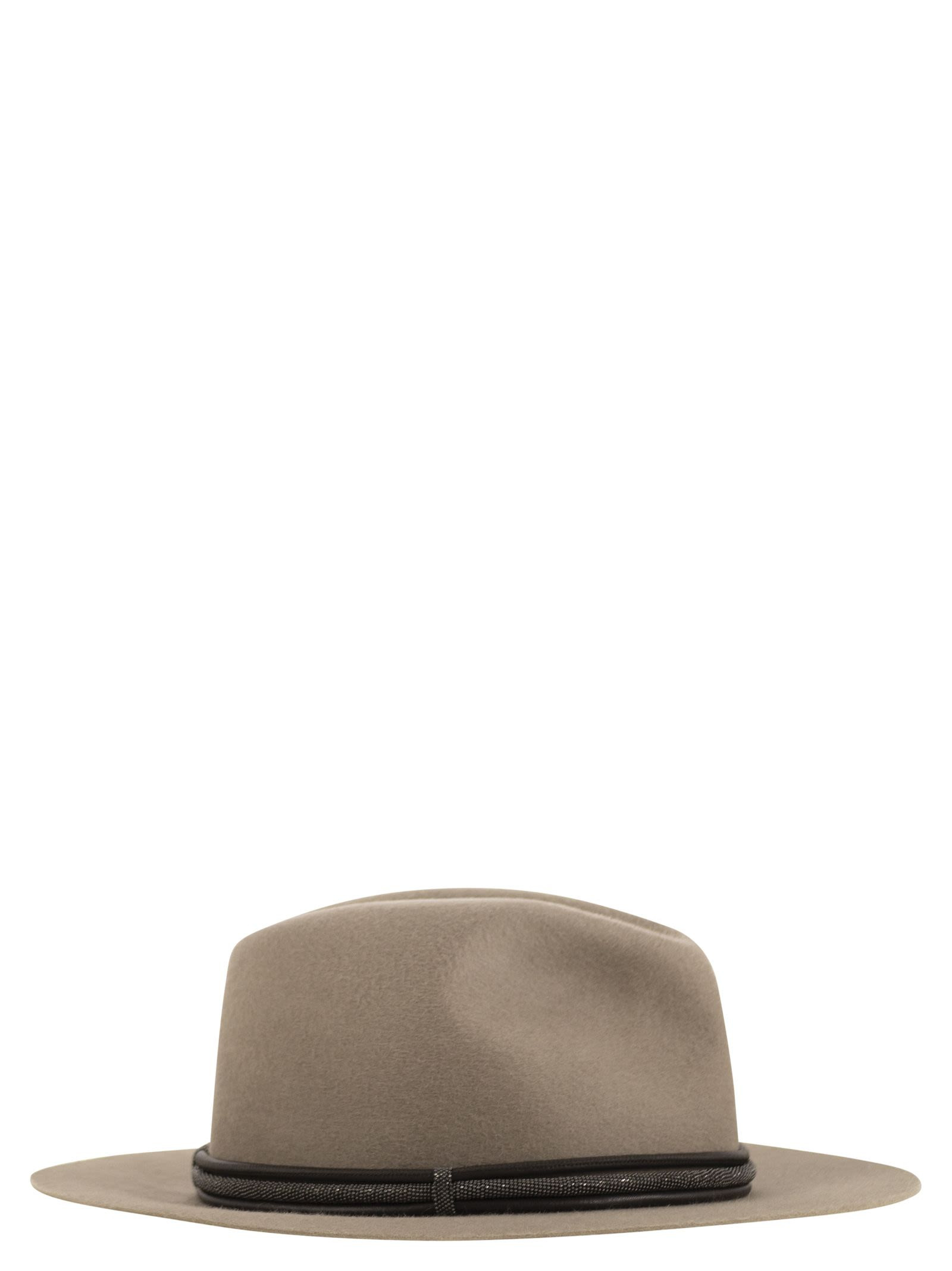 Brunello Cucinelli Women Felt Fedora With Leather Band And Pendant - 3
