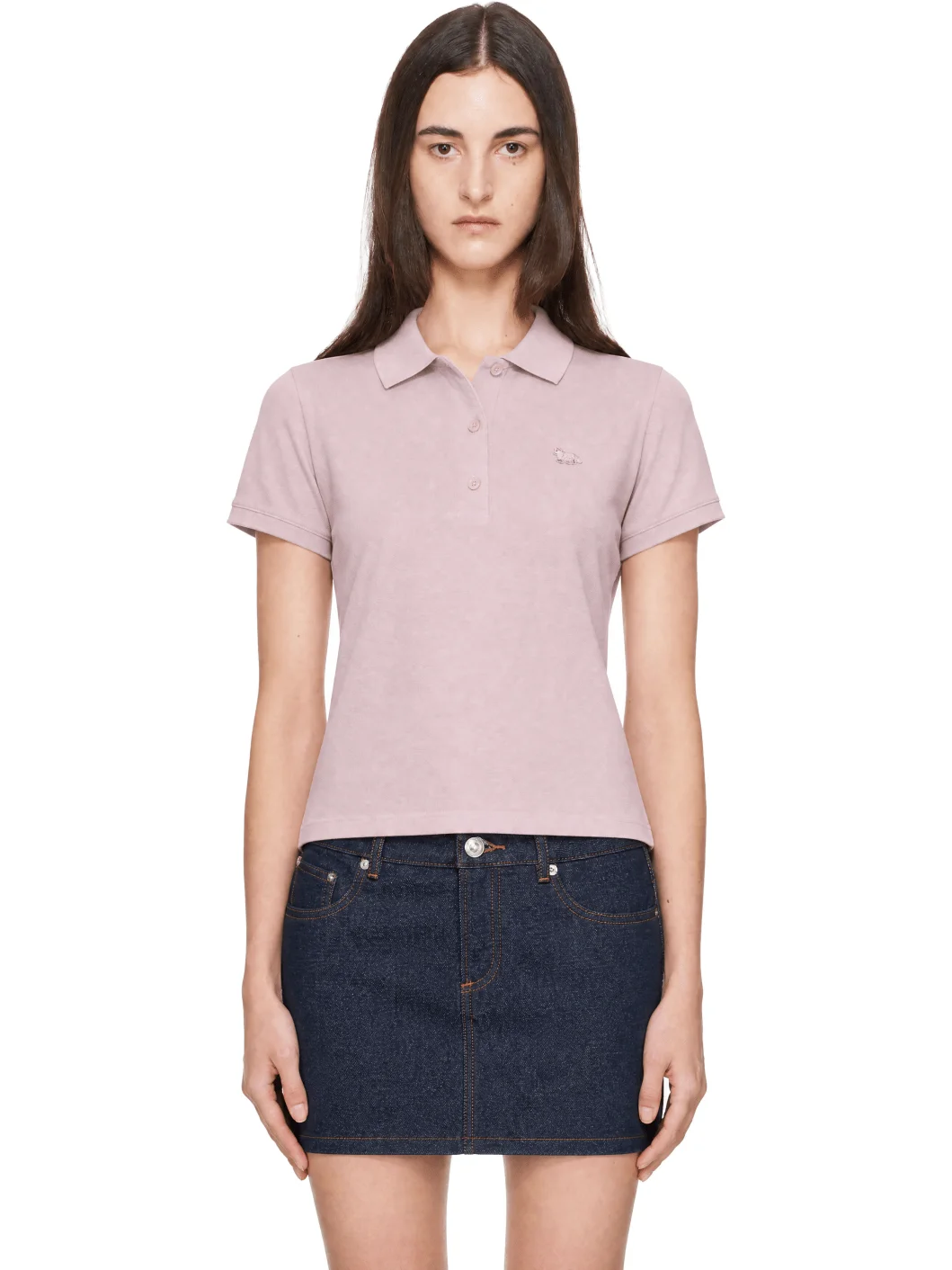 Pink Baby Fox Faded Cropped Polo - 1