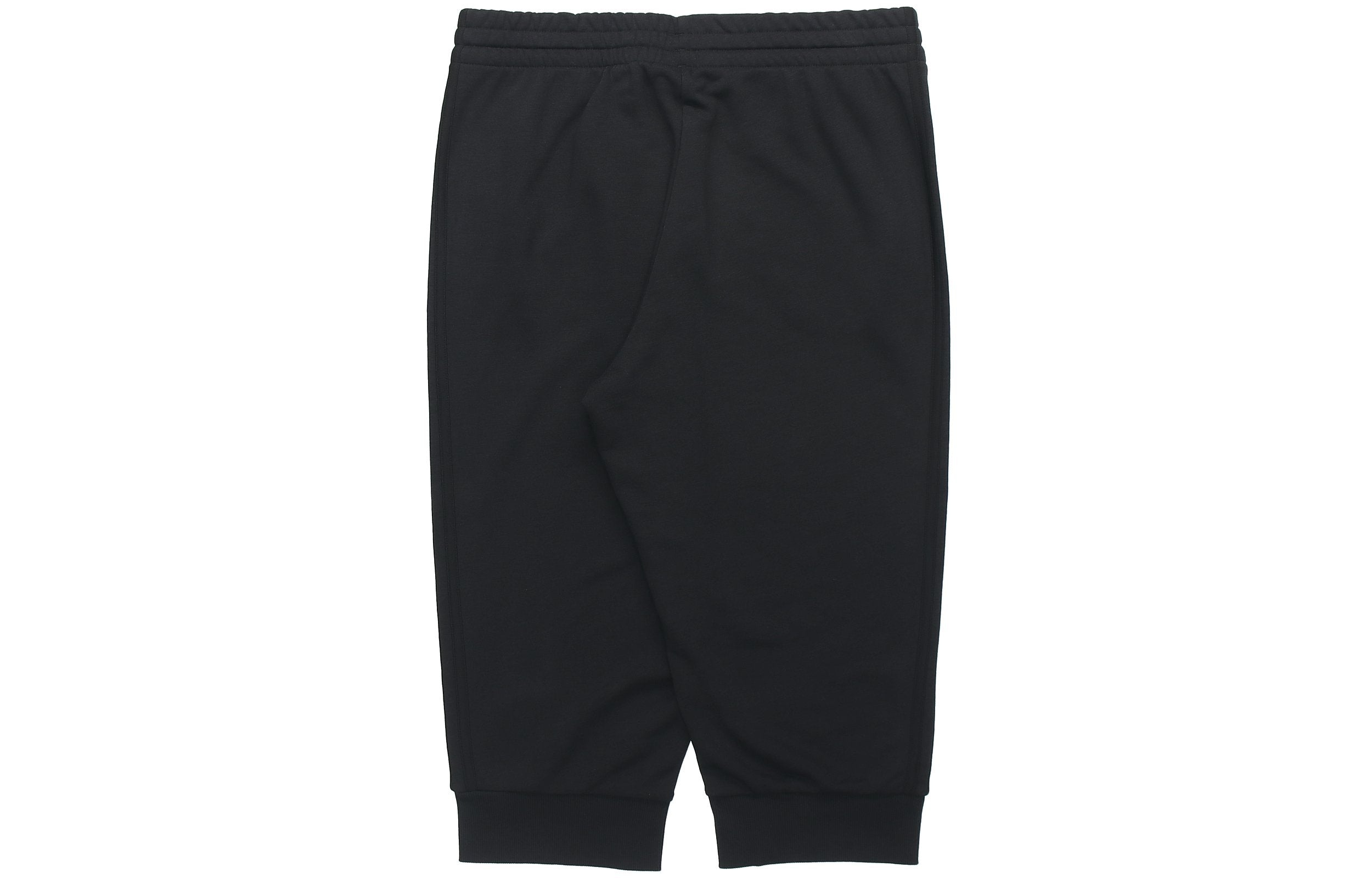 adidas M 3s Ft Tc 34pt Embroidered Logo Stripe Knit Bundle Feet Cropped Pants Black GK8990 - 2