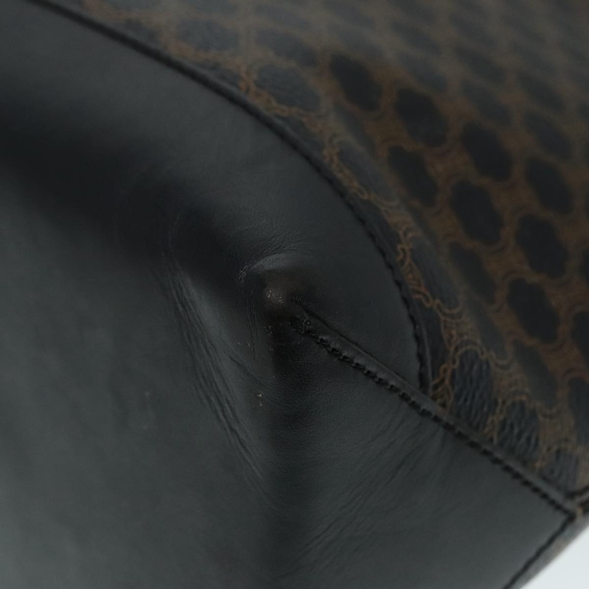 CELINE Macadam Canvas Hand Bag Pvc Black Gold - 14