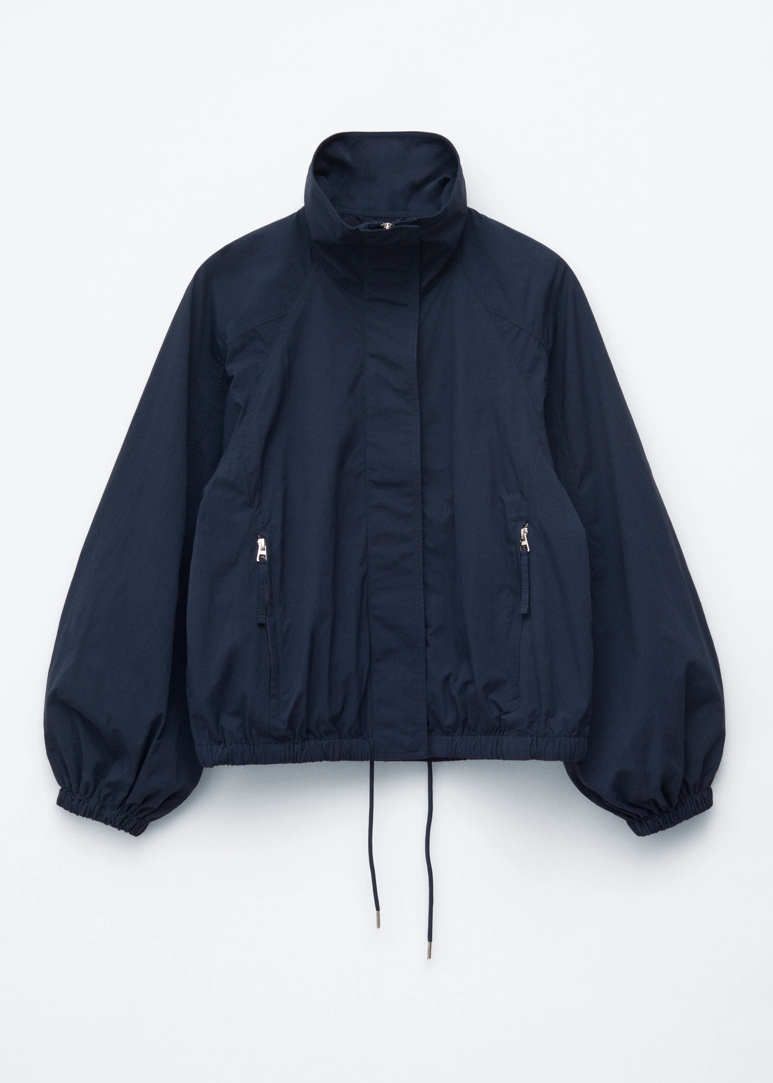 Stand-Collar Drawstring Jacket - 1