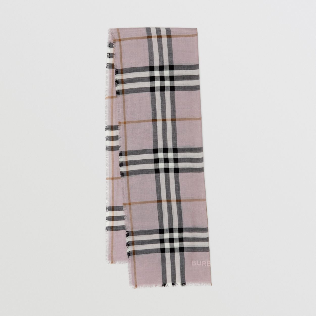 Lightweight Check Wool Silk Scarf - 1