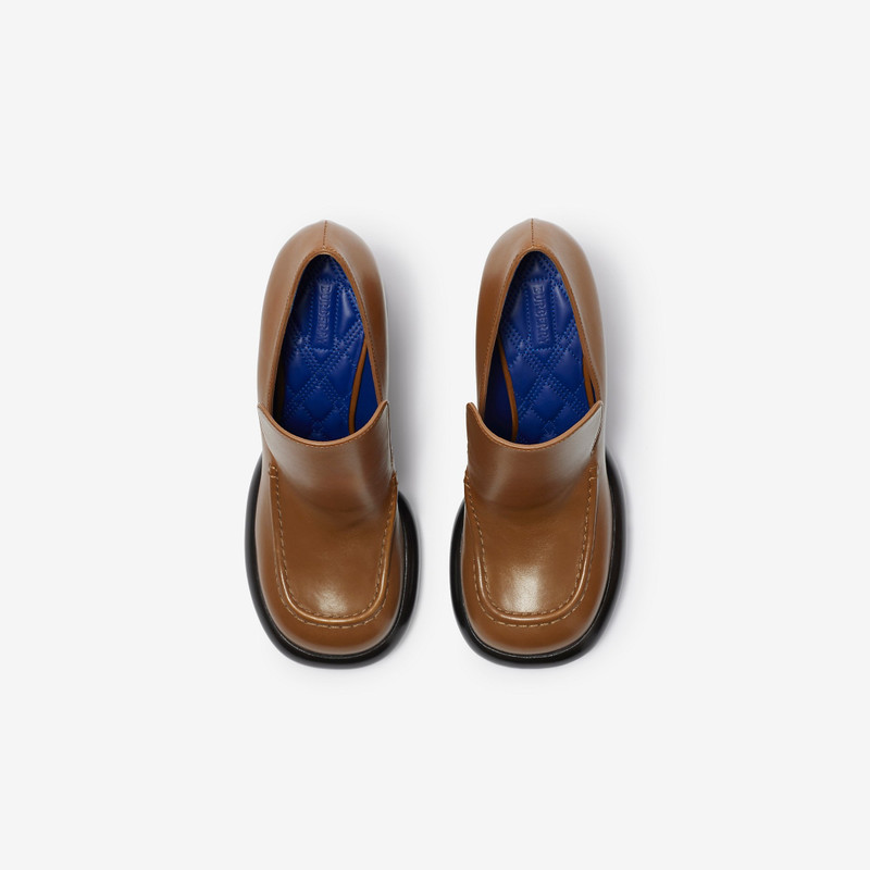 Leather Wedge Loafers 5