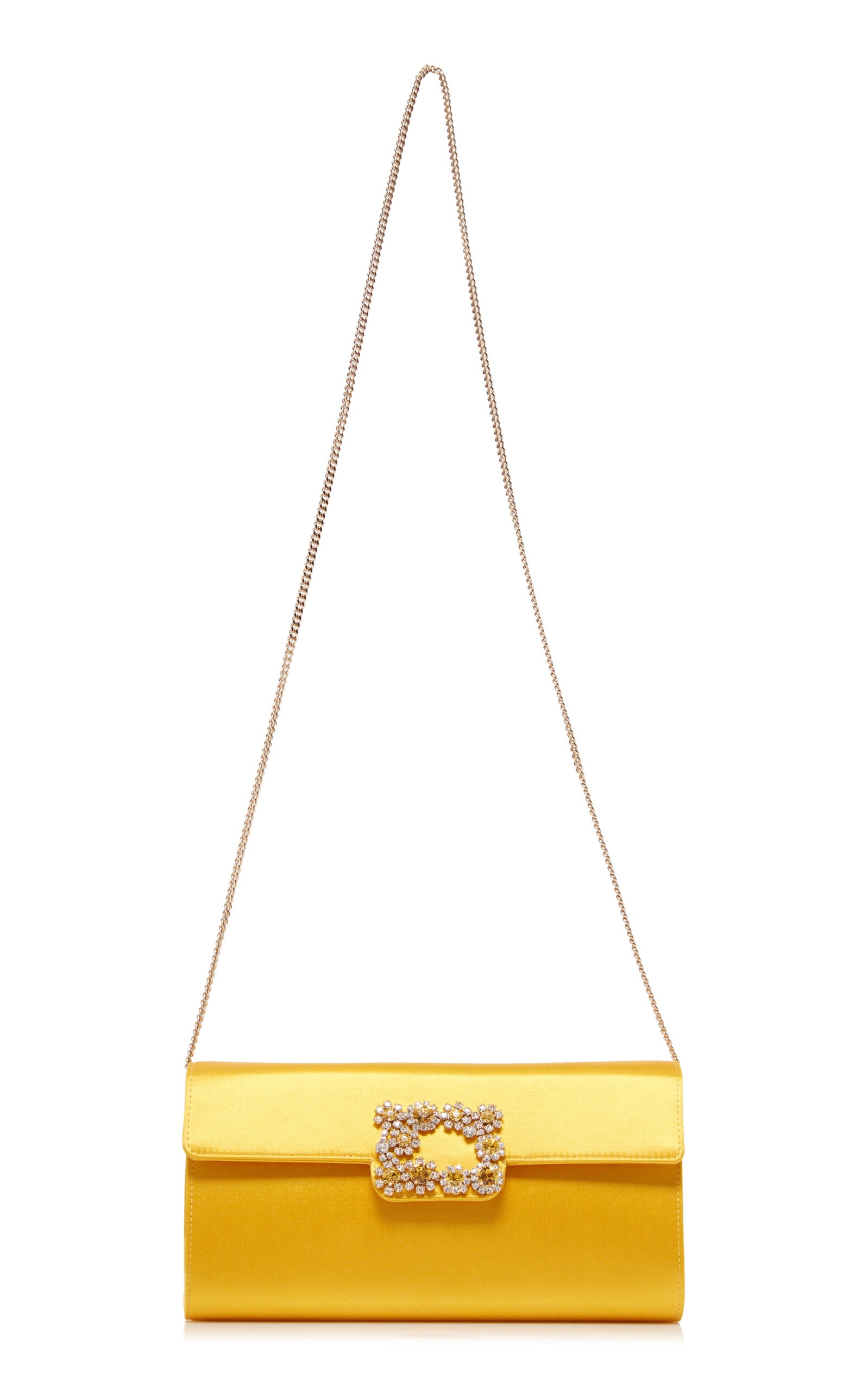 Crystal-Floral Satin Clutch yellow - 7