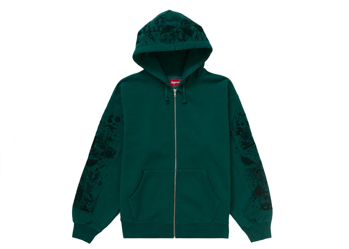 Supreme AOI Zip Up Hooded Sweatshirt Teal - 1