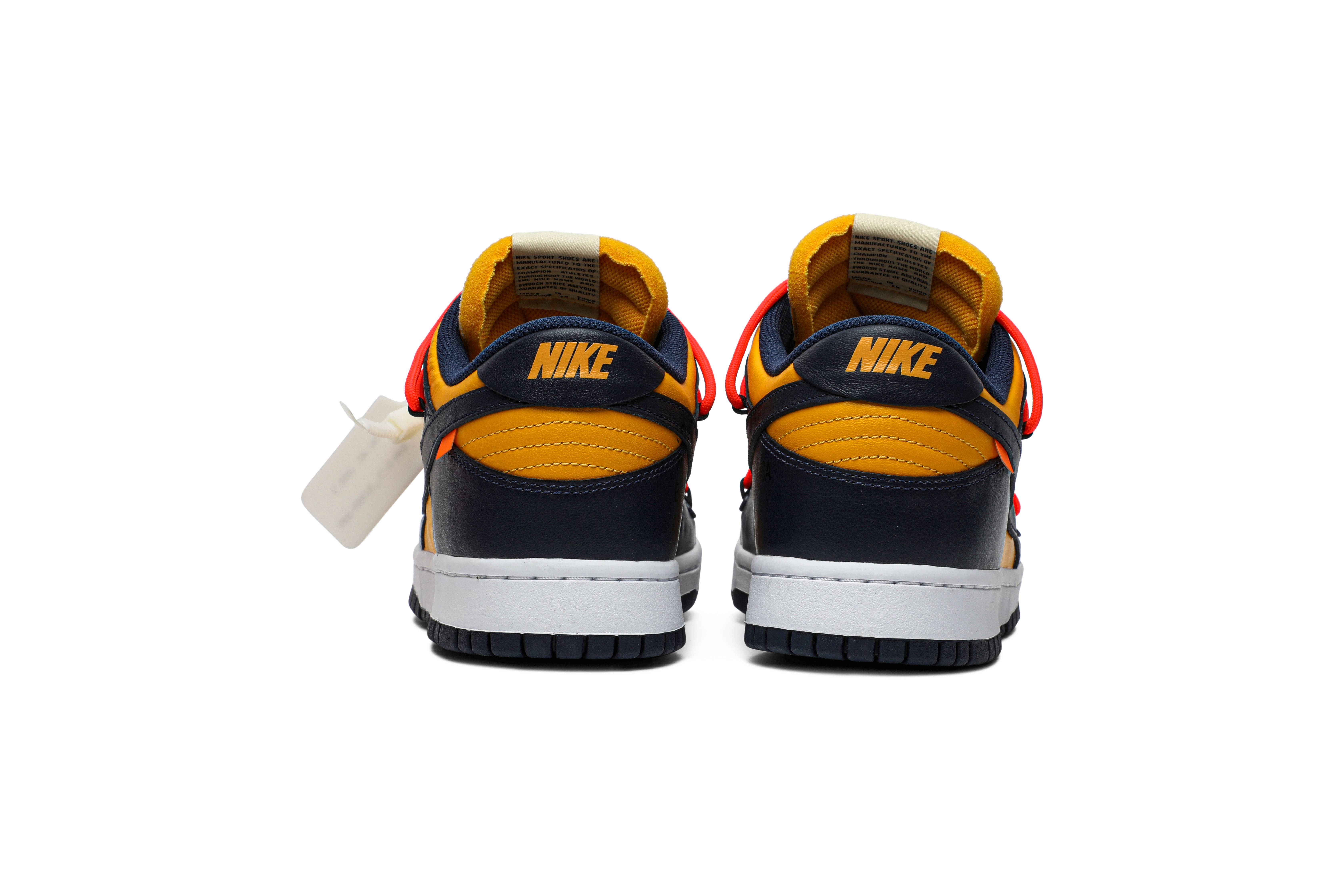 Nike Off-White x Dunk Low 'University Gold' goat REVERSIBLE